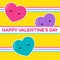 Kawaii hearts valentine yellow banner