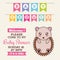 Kawaii hedgehog. Baby Shower design. Vector graphic