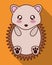 Kawaii hedgehog icon. Cute animal. Vector graphic