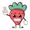 Kawaii humorous delicious strawberry fruit