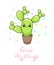 Kawaii illustration of a cute cactus with lettering.Cinco de Mayo Holiday