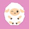 Kawaii lamb icon,cute sheep for kids,children room design,packaging decoration,textile