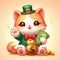 Kawaii lucky cat and money on isolate background. Lucky money charm wallpaper