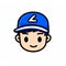 Kawaii Manga Style Avatar Man With Blue Cap - Clean And Simple Designs