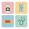 Kawaii medicine icons