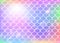 Kawaii mermaid background with princess rainbow scales pattern.