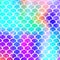 Kawaii mermaid background with princess rainbow scales pattern.