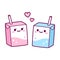 Kawaii milk box couple