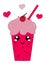 Kawaii Milkshake Cherry Character.
