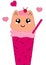 Kawaii Milkshake Cherry with Kitten Character.