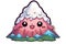 kawaii mountain sticker image, in the style of kawaii art, meme art, animated gifs isolated white background