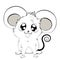 Kawaii mouse in black and white