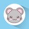 Kawaii mouse icon. Cute animal. Vector graphic