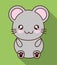 Kawaii mouse icon. Cute animal. Vector graphic