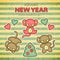 Kawaii New Year Monkey set