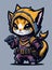 Kawaii Ninja Kittens: Adorable Warriors for Stickers and Tees