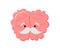 A kawaii old brain character with a gray mustache. Symbol of alzheimer disease, dementia and other age-related problems