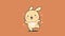 kawaii picture of a joyful bunny. Cartoon happy small drawn animals