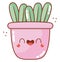 kawaii pink potted plant
