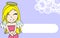 Kawaii pretty angel girl cartoon card background