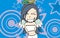 Kawaii pretty angel girl cartoon card background 6