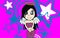 Kawaii pretty angel girl cartoon card background 7