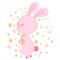 Kawaii rabbit  with carrots  image design, vector illustration