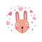 Kawaii rabbit in love