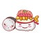 Kawaii rice sushi fish food japanese cartoon, sushi and rolls