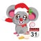 Kawaii santa mouse