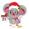 Kawaii santa mouse