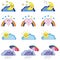 Kawaii set of weather icons