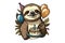 Kawaii Sloth Game Style Cartoon t-shirt design