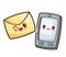 Kawaii smartphone mail envelope image