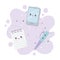 Kawaii smartphone notepad and pen office cartoon