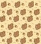 Kawaii squirrel with acorn seamless pattern