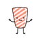 Kawaii sushi mascot in cartoon style. Cute sashimi with salmon for menu