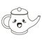 Kawaii teapot porcelain kettle thin line