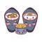 Kawaii temaki sushi rice salad caviar food japanese cartoon, sushi and rolls