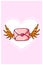 Kawaii valentine love letter with wings cartoon illustration