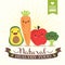 Kawaii Vegetable cartoon characters illustration