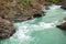 Kawarau river near roaring meg power plant, New Zealand