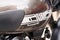 Kawasaki w 800 text brand of motorcycle classic sign logo on motorbike fuel tank