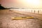 The kayak at the beach, warm light