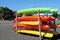 Kayak boats rent near the seaside