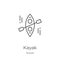 kayak icon vector from scouts collection. Thin line kayak outline icon vector illustration. Outline, thin line kayak icon for