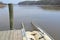 Kayak launch ramp with river or lake water