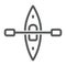 Kayak line icon, tourism and canoe, rowing boat sign vector graphics, a linear icon on a white background, eps 10.