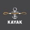 Kayak logo created in tribal style