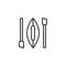 Kayak and oars outline icon